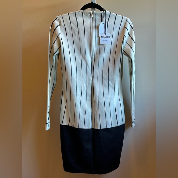 NWT Rare MOSCHINO Couture Trompe L'oeil Tuxedo Suit Dress Sz 6 Minor Flaw - Picture 2 of 13